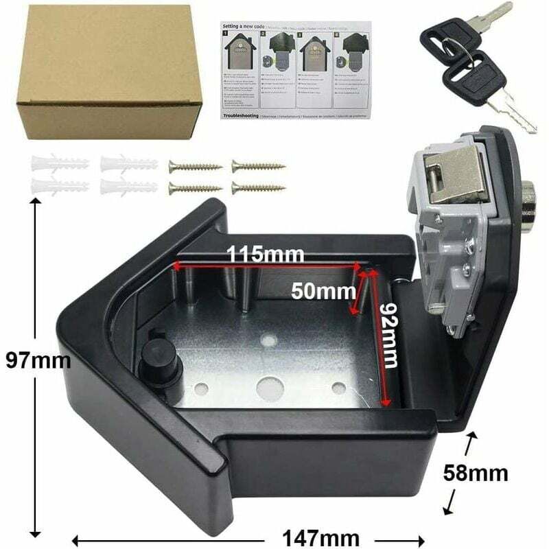 Wall Mounted Key Safe Box With Digital Code & Emergency Keys, Large Key Safe Box Xl Size Outdoor Key Safe For V1188-MS-227-2305