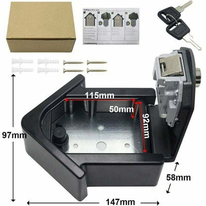 Wall Mounted Key Safe Box With Digital Code & Emergency Keys, Large Key Safe Box Xl Size Outdoor Key Safe For V1188-MS-227-2305