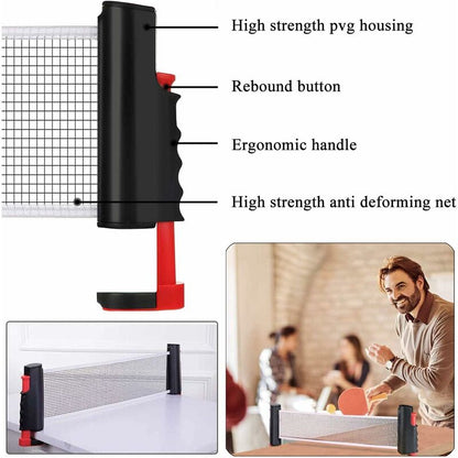 Retractable Table Tennis Net, Portable Table Tennis Net Stand, Perfect For Ping Pong Table, Desk, Dining V1188-MS-227-2308