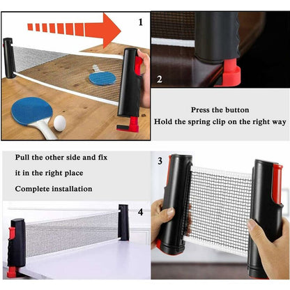 Retractable Table Tennis Net, Portable Table Tennis Net Stand, Perfect For Ping Pong Table, Desk, Dining V1188-MS-227-2308