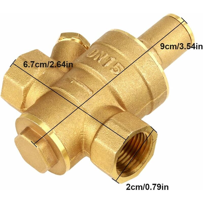 Adjustable Water Pressure Regulator Reducer With Dn15 Brass Measuring Meter V1188-MS-227-2313