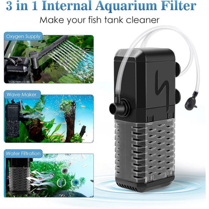 Adjustable Aquarium Filter 600L/H Aquarium Pump, Ultra-Quiet Internal Aquarium Filter Suitable For Aquariums V1188-MS-227-2316