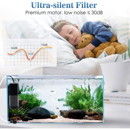 Adjustable Aquarium Filter 600L/H Aquarium Pump, Ultra-Quiet Internal Aquarium Filter Suitable For Aquariums V1188-MS-227-2316