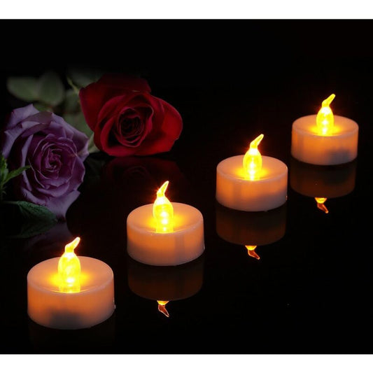 24 LED Flameless Tea Light Candles - Realistic & Bright, Battery Operated - Long Lasting For Wedding, V1188-MS-227-2322