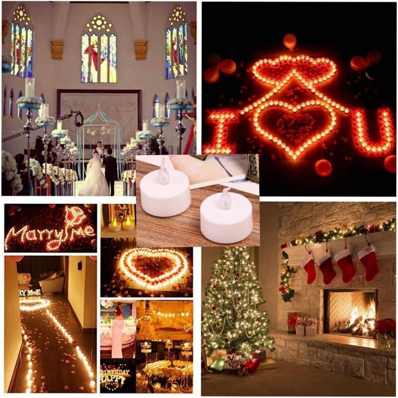 24 LED Flameless Tea Light Candles - Realistic & Bright, Battery Operated - Long Lasting For Wedding, V1188-MS-227-2322