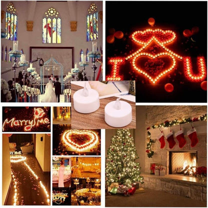 24 LED Flameless Tea Light Candles - Realistic & Bright, Battery Operated - Long Lasting For Wedding, V1188-MS-227-2322