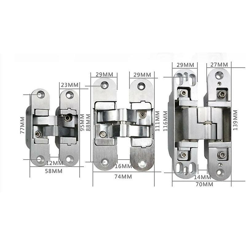 3D Invisible Hinge. Satin Stainless Steel. 2 Pieces, 2395Mm (Left + Right) V1188-MS-227-2330