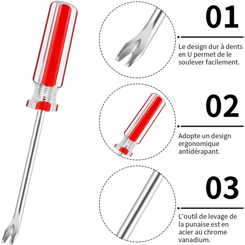 Nail Puller Kit 3Mm V-Shaped Nail Puller Tack Lifter Upholstery Nail Puller For Rivet Nail Removal V1188-MS-227-2334