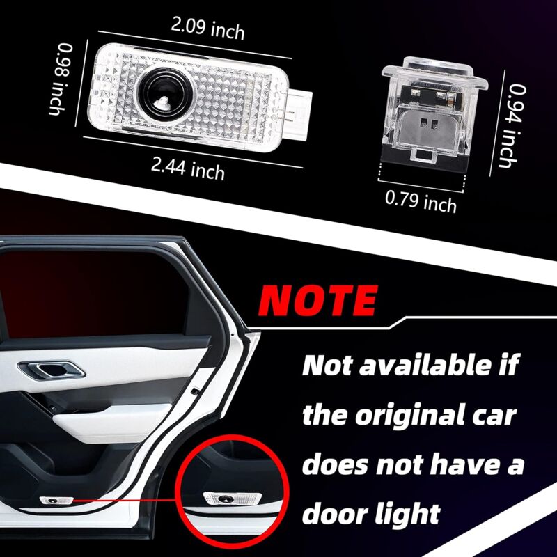 2 pcs Door Light, Entry Door Lighting Projection, Car Door Projector For A1/A3/A4/A5/A6/Q3/Q5/Q7/A7/A8/R8 V1188-MS-227-2346