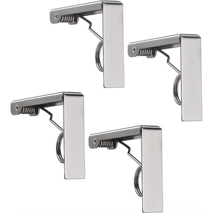 4 pcs Tablecloth Clips Set Stainless Steel Tablecloth Clips Anti-Slip Spring Loaded Tablecloth Holder V1188-MS-227-2350