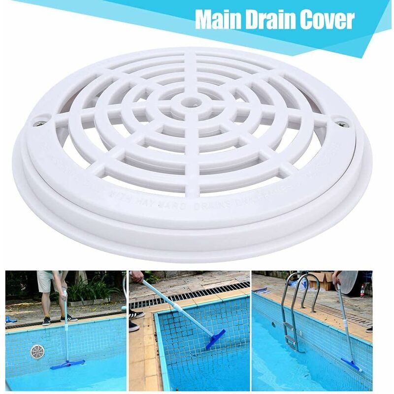 ROund Main Drain Cover Swimming Pool Drain Cover Suction Cover For Pool Replacement Hose Fittings Accessories V1188-MS-227-2356