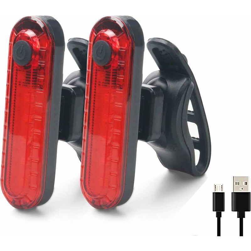 Bike Tail Lights - 2 Pack Bicycle Rear Lights, Usb Rechargeable Cob LED Waterproof Bike Rear Light, 4 V1188-MS-227-2357