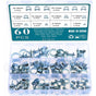 60 pcs Galvanized Silicone Fuel Hose Clamps V1188-MS-227-2358