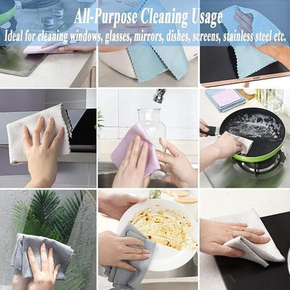 Microfiber Cleaning Cloths 10 Fish Scale Cleaning Cloth 25X25Cm, Eco-Friendly Reusable Towel For Kitchen V1188-MS-227-2365