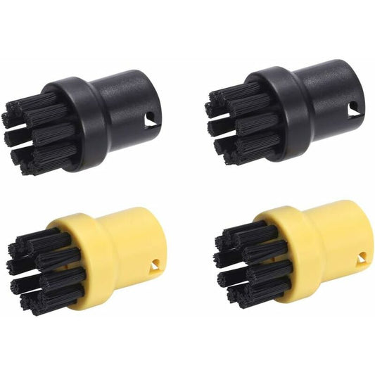 Brass Wire ROund Brush Set For Karcher Sc1 Sc2 Ctk10 Ctk20Sc3 Sc4 Sc5 Steam Cleaner (2 Black, 2 Yellow) V1188-MS-227-2368