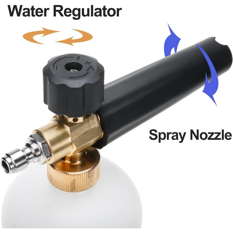 Car Foam Cannon, 1L Foam Lance For High Pressure Washer, Brass Parts, Adjustable Concentration, Adjustable V1188-MS-227-2382
