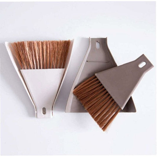 1Set Mini Dustpan Brush Sets, Cleaning Brush For Table, Desk, Countertop, Keyboard, Car, Camping (Beige) V1188-MS-227-2383