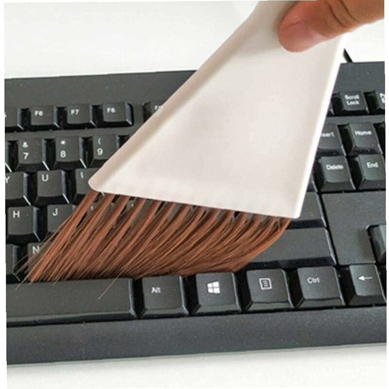 1Set Mini Dustpan Brush Sets, Cleaning Brush For Table, Desk, Countertop, Keyboard, Car, Camping (Beige) V1188-MS-227-2383