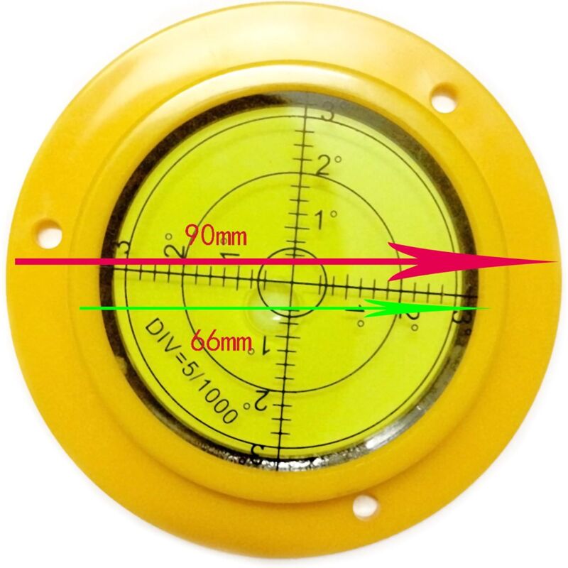 90Mm Precision ROund Spirit Level With Mounting Holes For Motorhome V1188-MS-227-2387