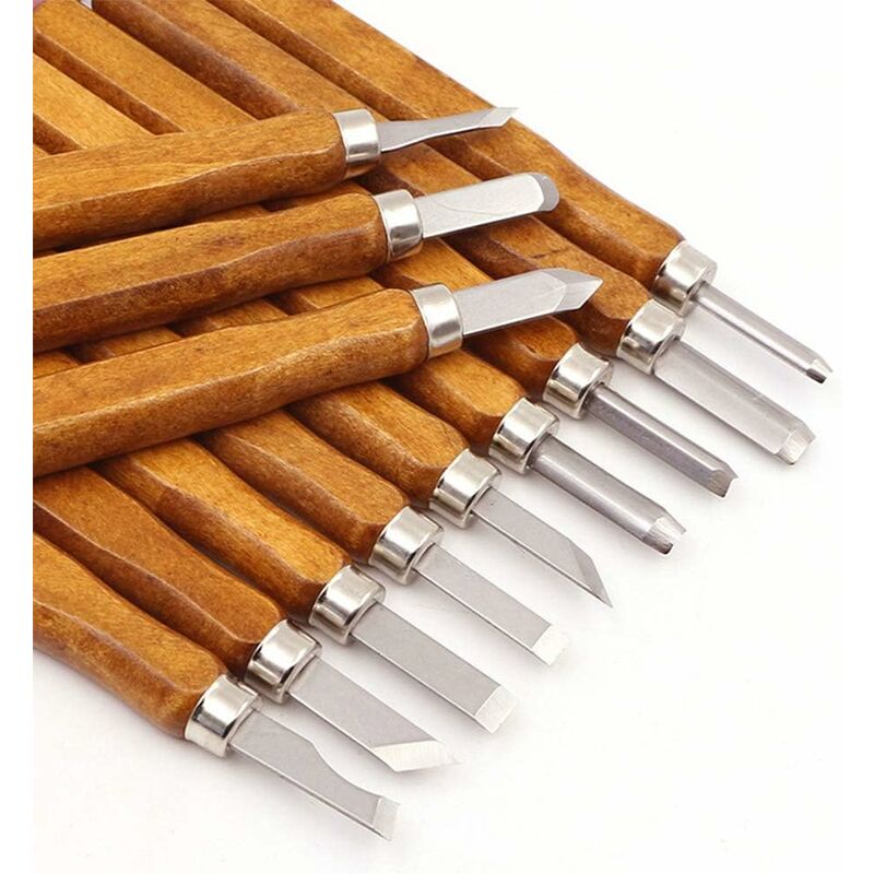 12 pcs Wood Carving Tool Kit - Professional Carving Chisels Knife Handle Carving Sculptures Expert Carpenter V1188-MS-227-2388