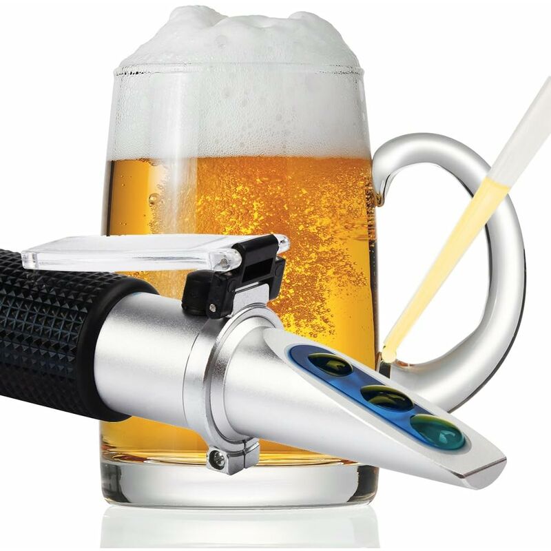 Brix Refractometer, Beer Wort Refractometer, Dual Scale - Specific Gravity 1.000-1.120 And Brix 0-32%, V1188-MS-227-2392