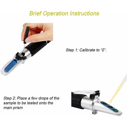 Brix Refractometer, Beer Wort Refractometer, Dual Scale - Specific Gravity 1.000-1.120 And Brix 0-32%, V1188-MS-227-2392