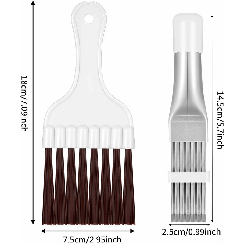2 pcs Air Conditioner Condenser Fin Comb, Fin Cleaning Brush Air Conditioner Fin Cleaner Refrigerator Coil V1188-MS-227-2397