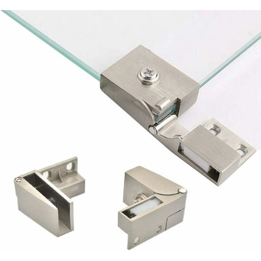 1 Pair Frameless Glass Door Hinges, Side Recessed Glass Cabinets, Shower Door Hinges, Furniture Glass Cabinet V1188-MS-227-2400