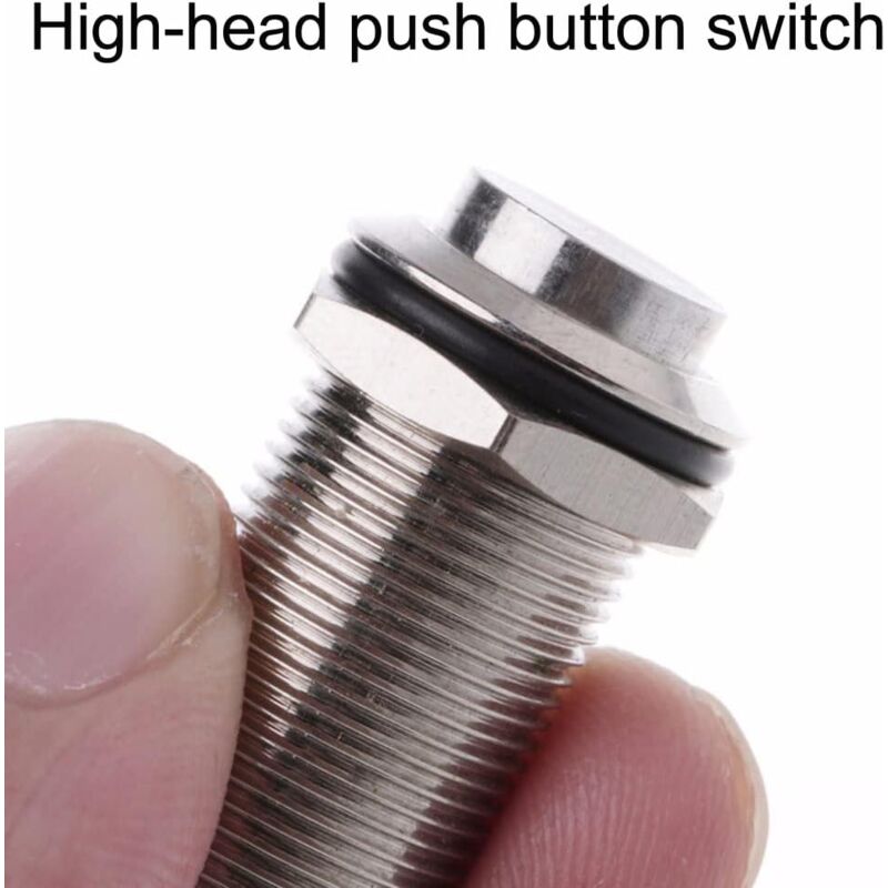 4 pcs 12Mm 3A 12V/24V/125V/250V Ac Self-Locking Waterproof Push Button Switch Nickel Plated Copper On Off V1188-MS-227-2402