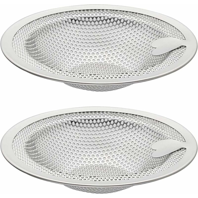 2 pcs Heart Shape Kitchen Sink Filter, Stainless Steel Sink Filter, Sink Grid, Kitchen Sink Stopper, Drain V1188-MS-227-2403