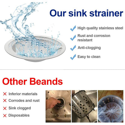 2 pcs Heart Shape Kitchen Sink Filter, Stainless Steel Sink Filter, Sink Grid, Kitchen Sink Stopper, Drain V1188-MS-227-2403