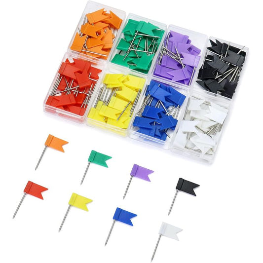 160 Pack Flag Pins, 35Mm Multicolor Push Pins For Cork Board, World Map (8 Assorted Colors) V1188-MS-227-2413