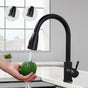 Black Kitchen Faucet, Stainless Steel Pull-Down Sprayer Sink Mixer Tap, 2 Spray Modes Kitchen Mixer Tap, High V1188-MS-227-2416