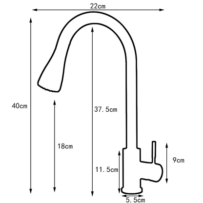 Black Kitchen Faucet, Stainless Steel Pull-Down Sprayer Sink Mixer Tap, 2 Spray Modes Kitchen Mixer Tap, High V1188-MS-227-2416