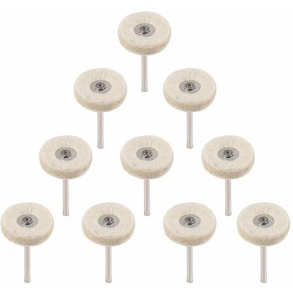 10 pcs Polishing Wheel 25Mm Wool Felt Buffing Wheels Drill Grinder Wheels Brushes ROtary Tool With Handle V1188-MS-227-2421