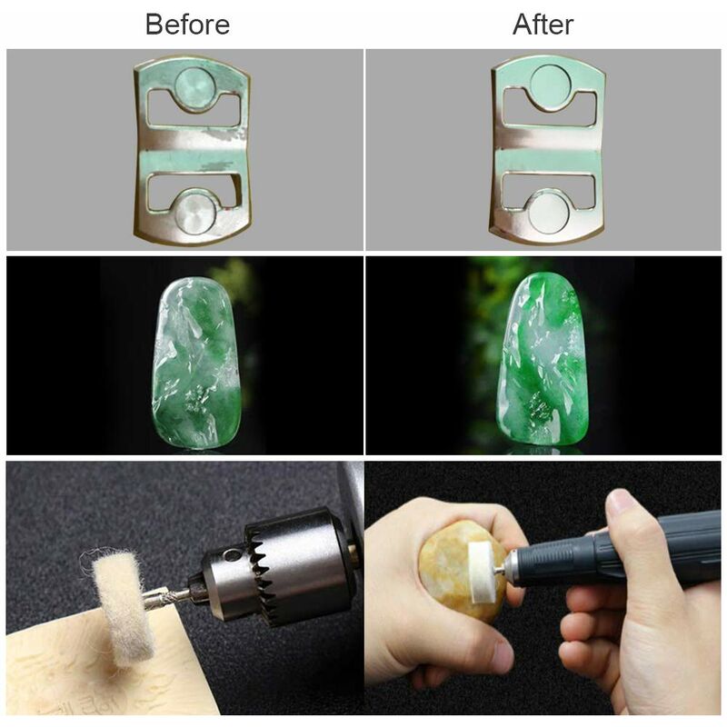 10 pcs Polishing Wheel 25Mm Wool Felt Buffing Wheels Drill Grinder Wheels Brushes ROtary Tool With Handle V1188-MS-227-2421