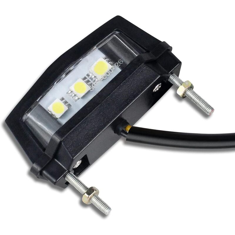 1 Pc Motorcycle License Plate Light, 12V Universal Motorcycle LED Tail Light Rear License Plate Lamp, White V1188-MS-227-2428