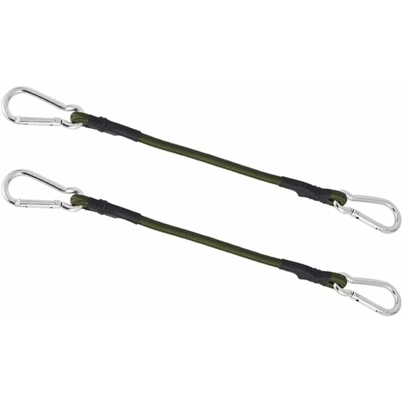 2 Pack 30Cm Heavy Duty Mini Bungee Cords With Carabiner For Camping, Luggage, Travel V1188-MS-227-2430