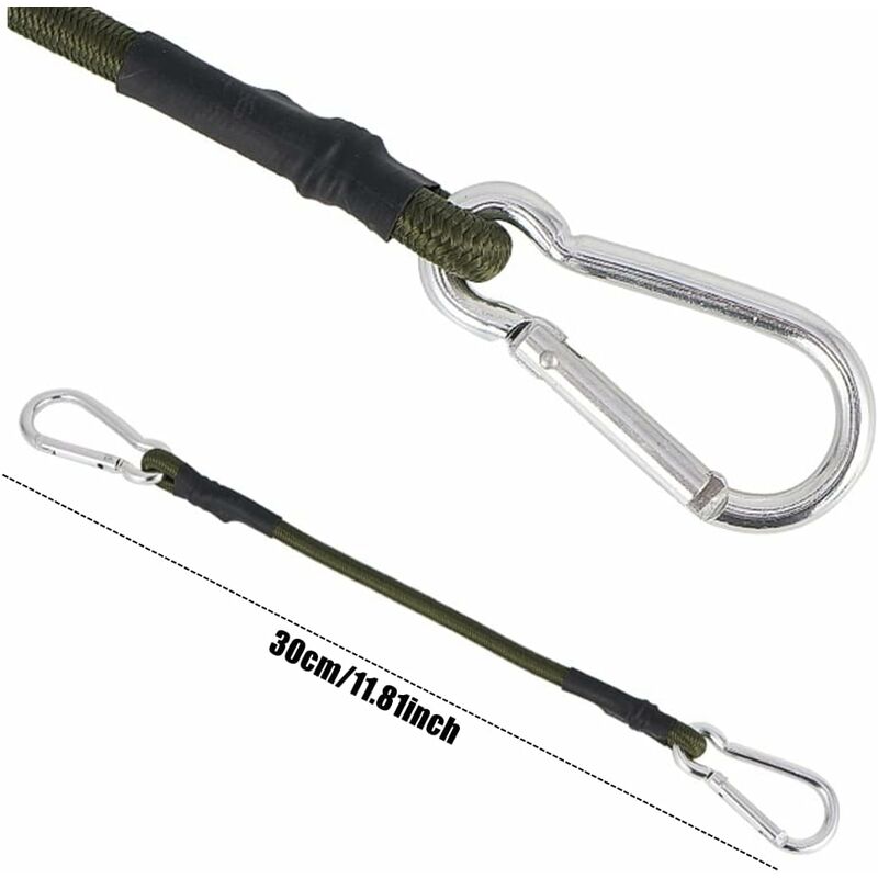 2 Pack 30Cm Heavy Duty Mini Bungee Cords With Carabiner For Camping, Luggage, Travel V1188-MS-227-2430