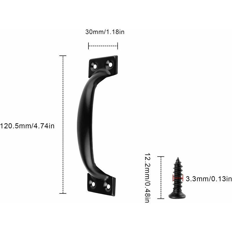 Black Furniture Handle, 10 Pieces Kitchen Cabinet Handles, Arc Drawer Handles, Effortless Push And Pull, With V1188-MS-227-2431