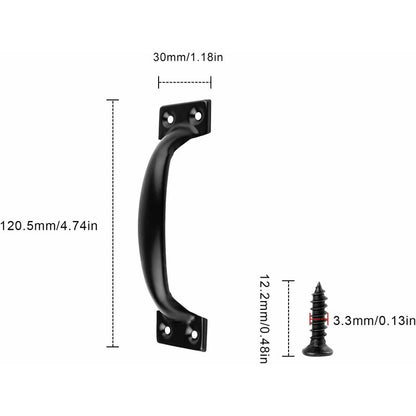Black Furniture Handle, 10 Pieces Kitchen Cabinet Handles, Arc Drawer Handles, Effortless Push And Pull, With V1188-MS-227-2431