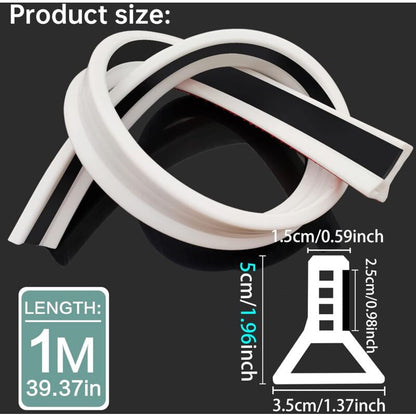 Foldable Shower Barrier And Water DAm Retention System Keeps Water Inside Threshold (1M, Magnetic Style-White) V1188-MS-227-2432