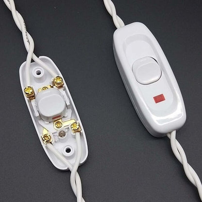 2 pcs Ac 250V 10A Inline On/Off ROcker Switch Desk Lamp Cable Switch With LED Indicator White V1188-MS-227-2433