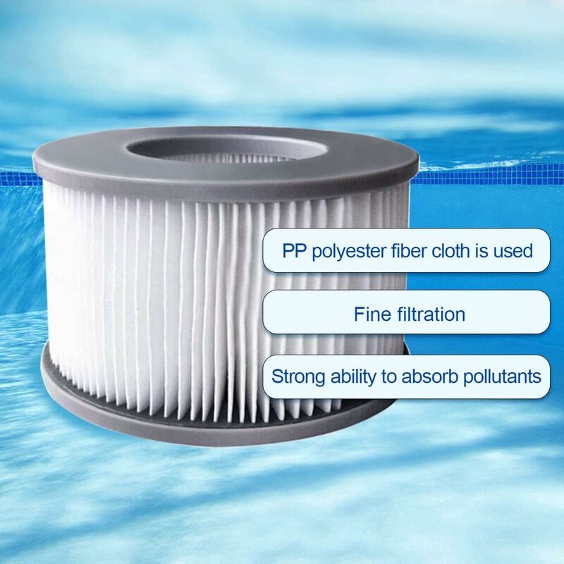 2 Pack Replacement Filters For Mspa Fd2089 - Cartridge Pump For Swimming Pools, Hot Tubs And Spas V1188-MS-227-2435