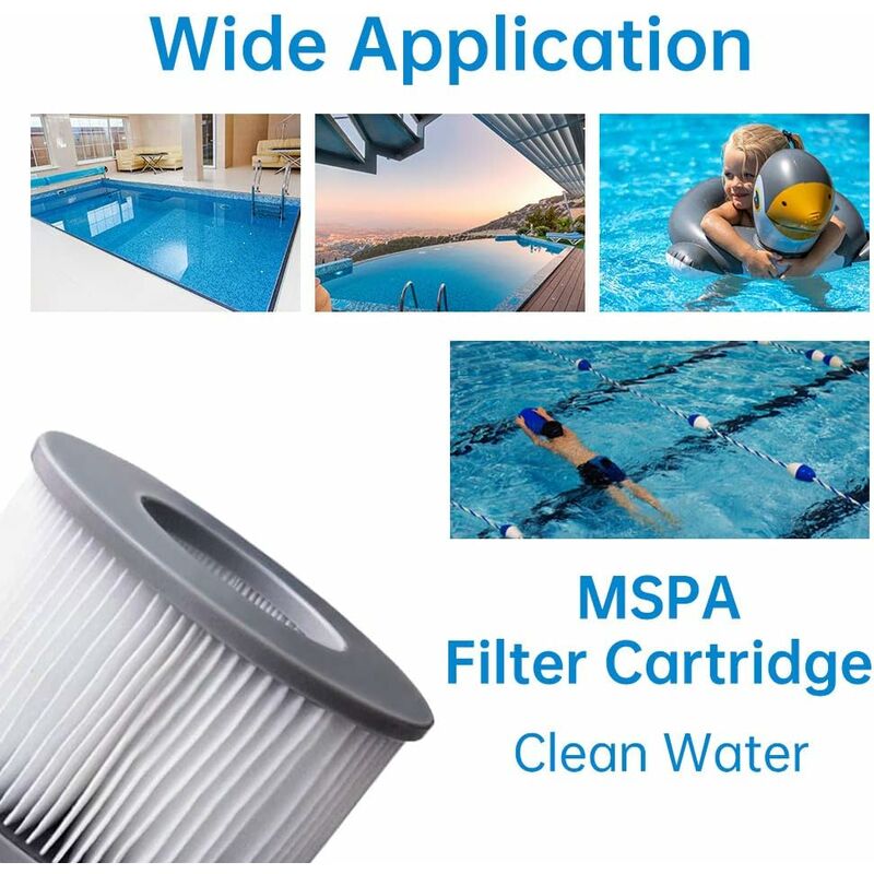 2 Pack Replacement Filters For Mspa Fd2089 - Cartridge Pump For Swimming Pools, Hot Tubs And Spas V1188-MS-227-2435
