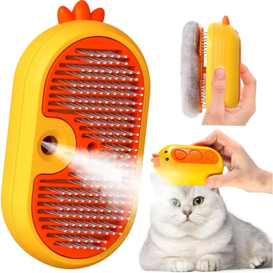 Cat Steam Brush With Release Button, Rechargeable Cat Steam Brush For Long And Short Hair Cats Dogs Rabbits, V1188-MS-227-2443