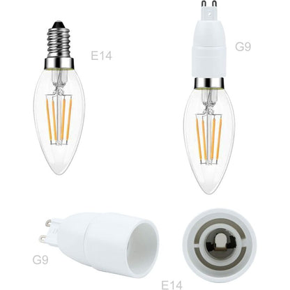4X Lamp Socket Adapter G9 To E14 In White - 4 pcs Set Reformatting Converters For Lamp Sockets For V1188-MS-227-2445