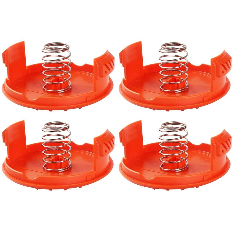 4 pcs Spool Caps + 4 pcs Springs Replacement Parts Accessories Compatible With Black+Decker Rc-100-P String V1188-MS-227-2447