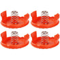 4 pcs Spool Caps + 4 pcs Springs Replacement Parts Accessories Compatible With Black+Decker Rc-100-P String V1188-MS-227-2447