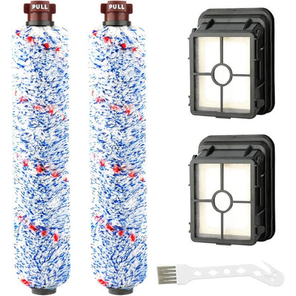Replacement Accessories 2 Multi-Surface ROller Brush + 2 Filters For Bissell Crosswave 17132 And 2225N Series V1188-MS-227-2448